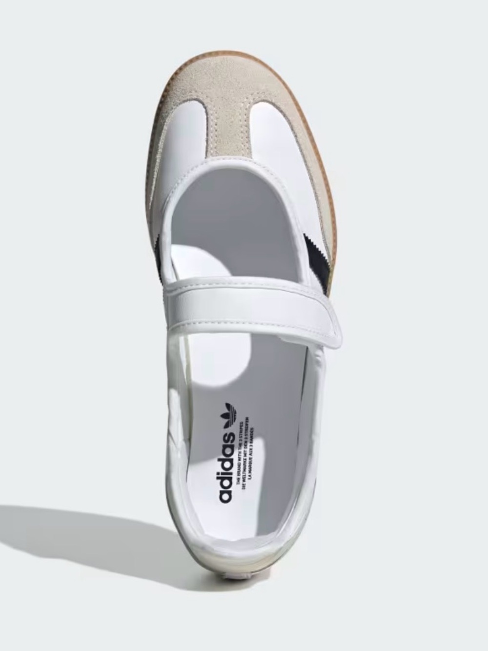 adidas women’s Samba Mary-Jane Sneakers in White, Black & Gum - Picture 1 of 2